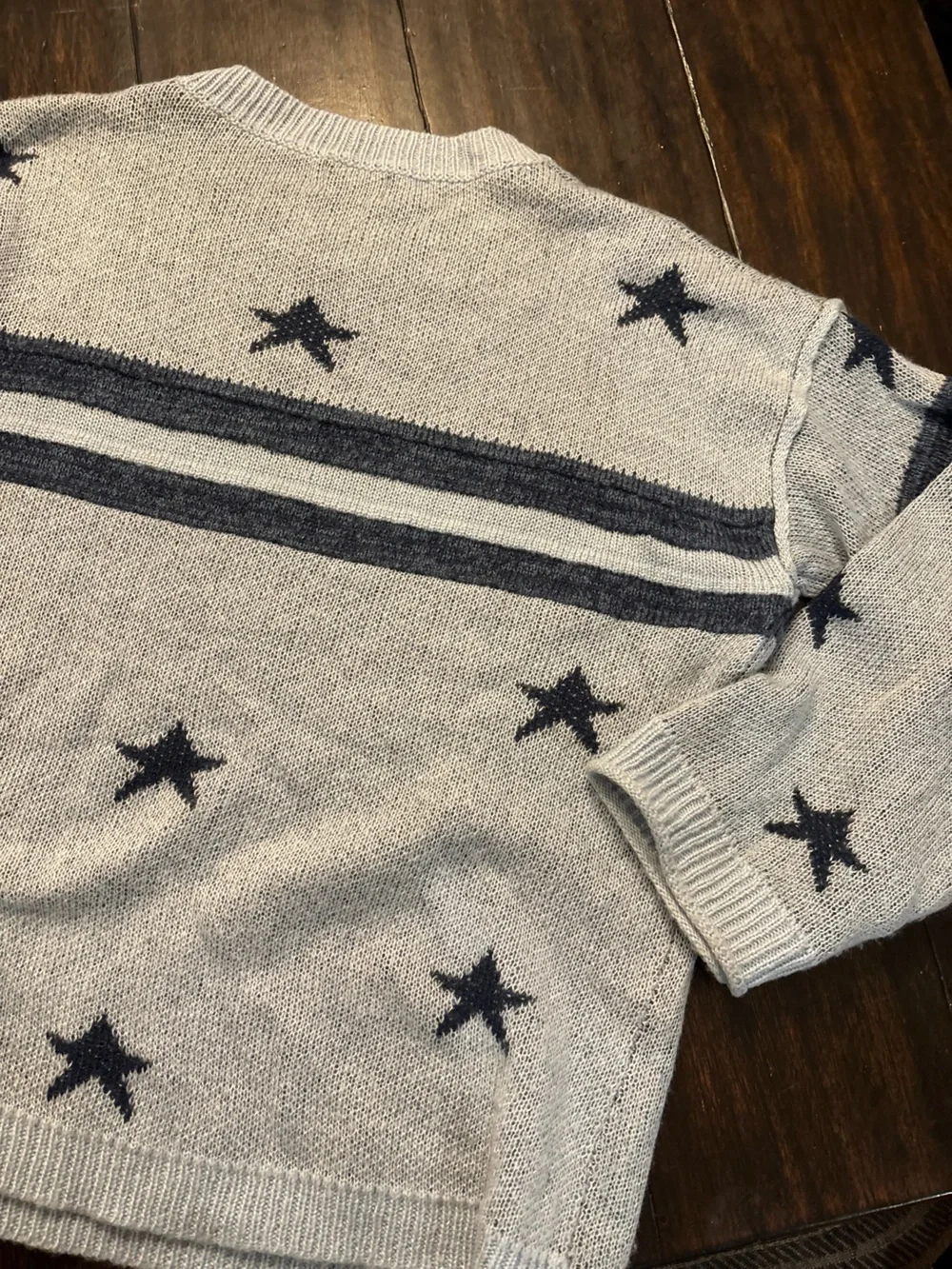 POL Crewneck blue Sweater with Navy Star Motif size small